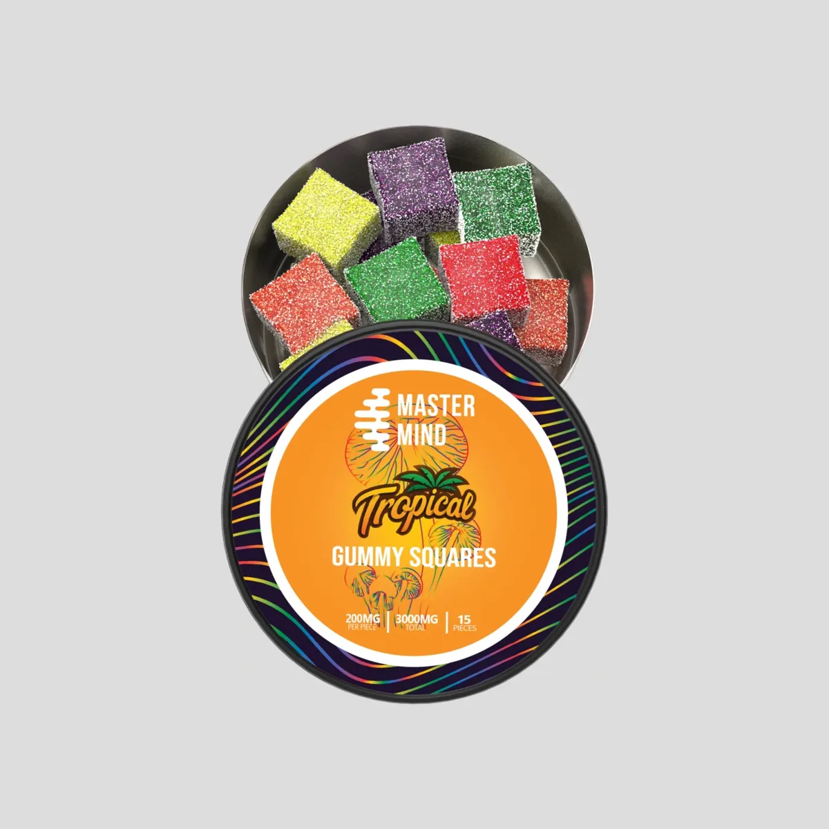 tropical mm Mastermind – Tropical Gummy Squares 3000mg (200mgx15) | Shroom Edibles