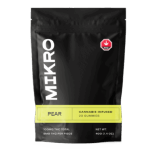 pack of mikro pear thc gummies 100mg