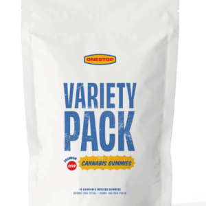 pack of onestop sour variety thc gummies 500mg