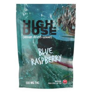 pack of high dose blue raspberry gummies 1000mg