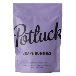pack of potluck grape thc gummies
