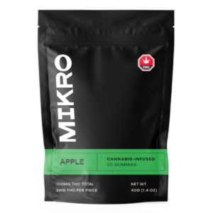pack of mikro apple thc gummies 100mg