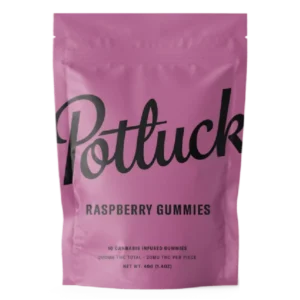 pack of potluck raspberry gummies 200mg