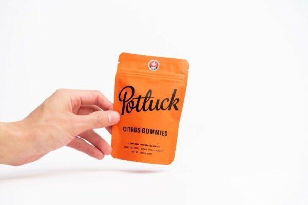 on hand pack of potluck citrus gummies 200mg